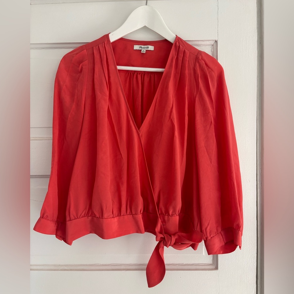 Madewell cropped wrap top